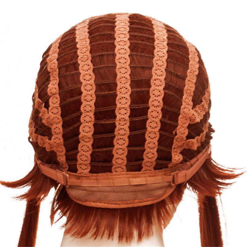 Anime Game Over Regarder OW dVA brigitte perruque rouge brun Cauda longue perruque cosplay costume femmes long Prêle cheveux cosplay perruques 50cm