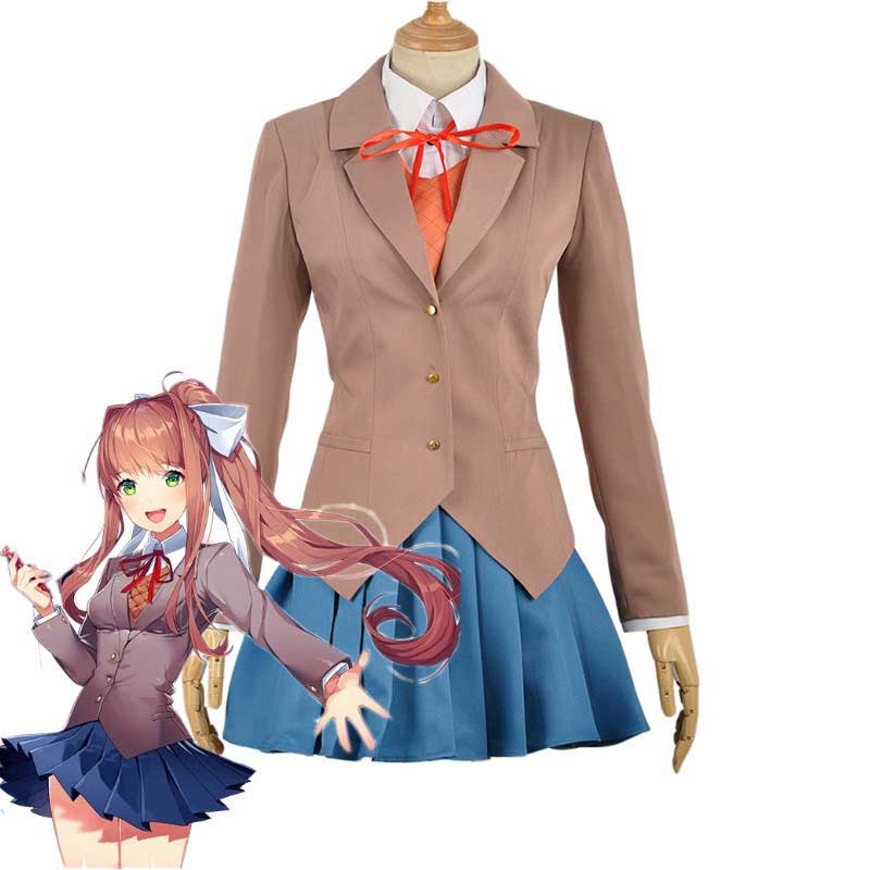 Hot jeu doki doki Littérature club! Costumes Cosplay Sayori Yuri Natsuki école Monika Uniform