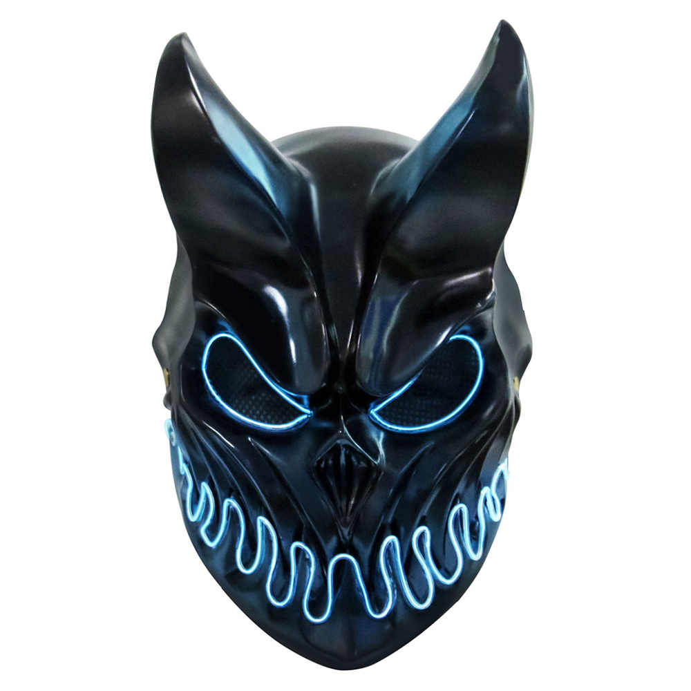 démon Masque Slaughter Primauté Masque Kid of darkness démolisseur Masque LEd Light Up Scary Halloween masque-T