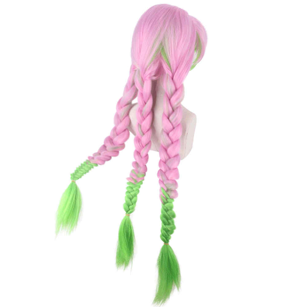 Anime demon Slayer Kanroji Mitsouri Halloween Perruque Synthétique Tradition de Tresse Tressée KIMETSU pas Yaiba-Takerlama