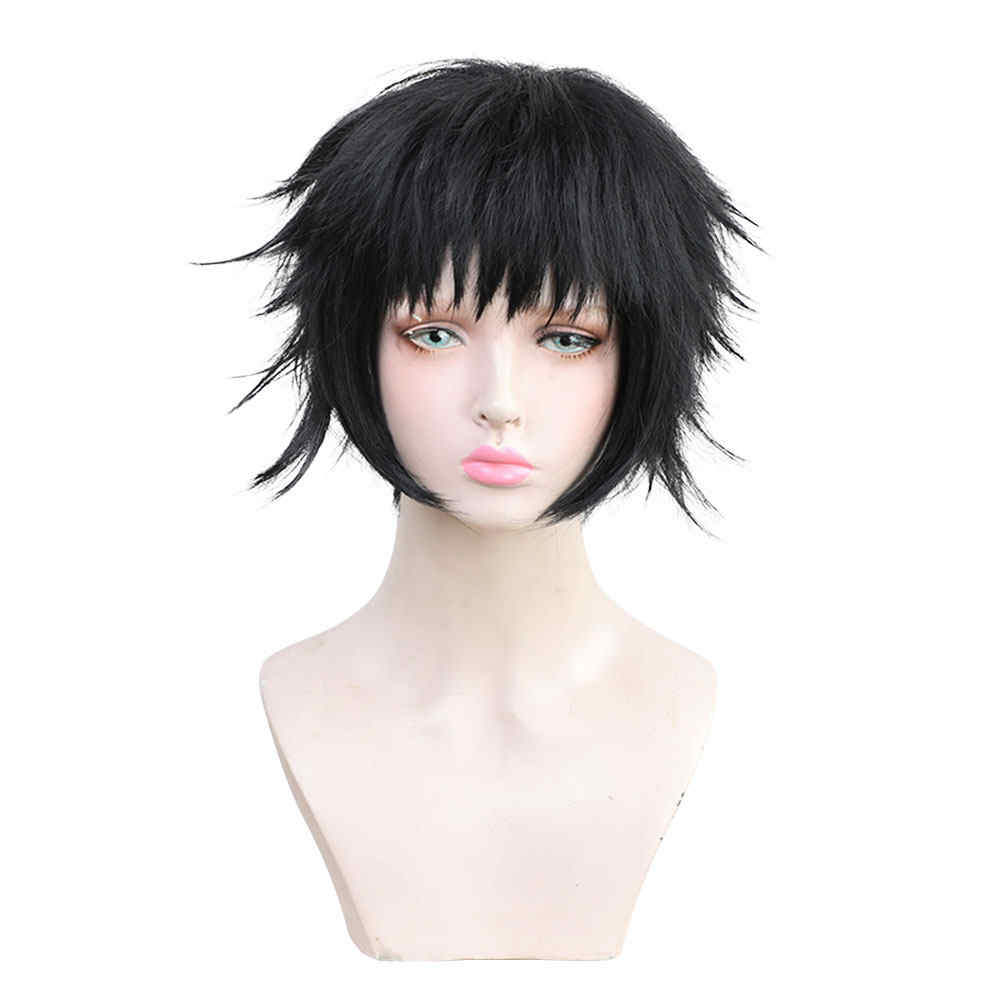 Anime demon Slayer: KIMETSU No Yaiba Kaigaku Halloween Costume Costume Cosplay Wig Black Court Hair-Takerlama