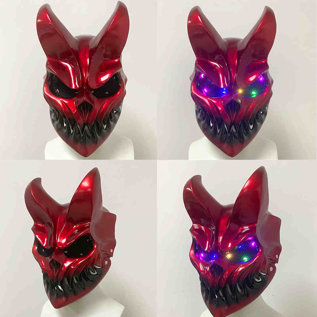 démon Masque Slaughter Primauté Masque Kid of darkness démolisseur Masque LEd Light Up Scary Halloween Masque Glowing