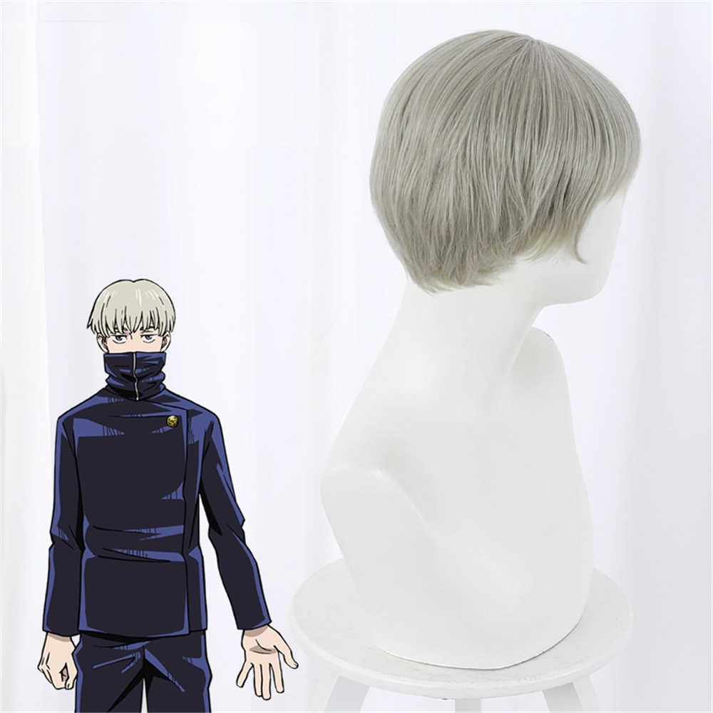 Anime Jujutsu Kaisen cosplay Toge Inumaki cheveux jeu de rôle Costume perruques avec Cap gratuit -Takerlama