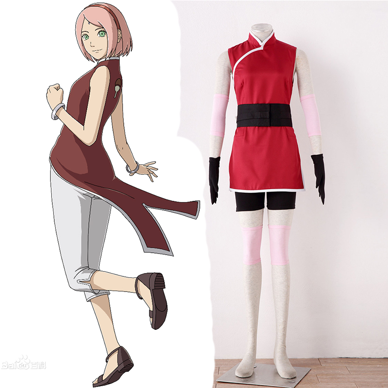 Costume Sakura Haruno Anime Naruto cosplay robe pour adultes enfants