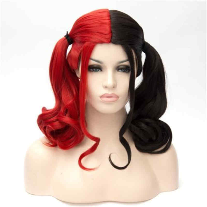 Harley Quinn cosplay rouge perruque noire du film suicide Squad