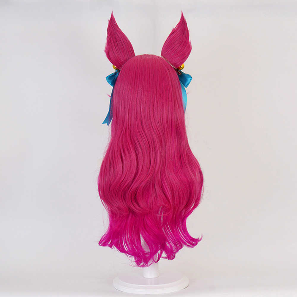 jeu League of Legends Esprit Blossom Ahri cosplay perruque de cheveux pourpre -Takerlama