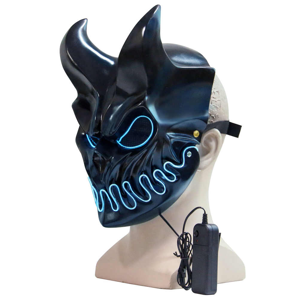 démon masque Slaughter Primauté masque Kid of darkness démolisseur masque LEd Light Up Scary Halloween masque-T