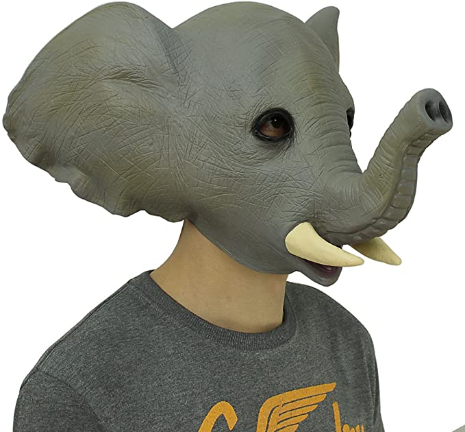 deluxe Nouveauté Latex Creepy Elephant Costume Chef Masque Halloween Cosplay Party mascarade Props décorations gris