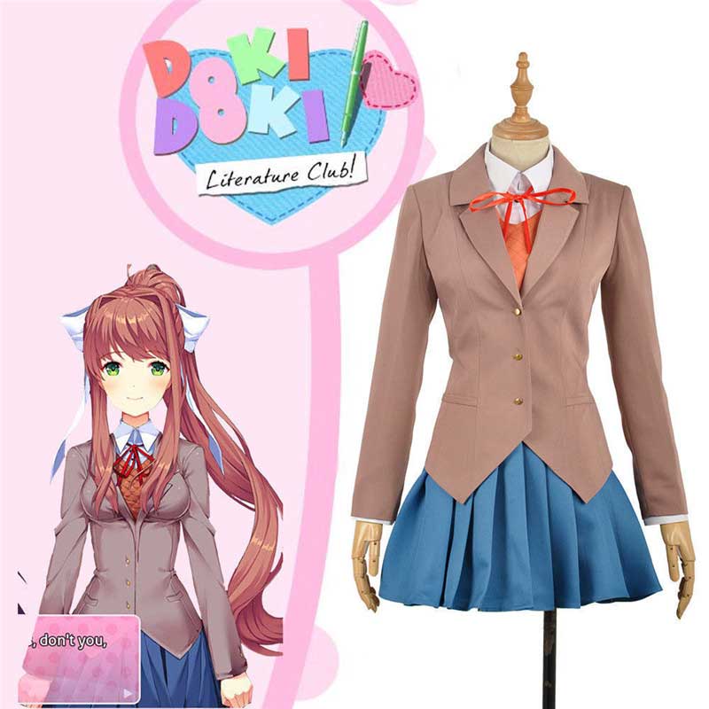 Hot jeu doki doki littérature club! Cosplay Costumes Sayori Yuri Natsuki école Monika Uniform