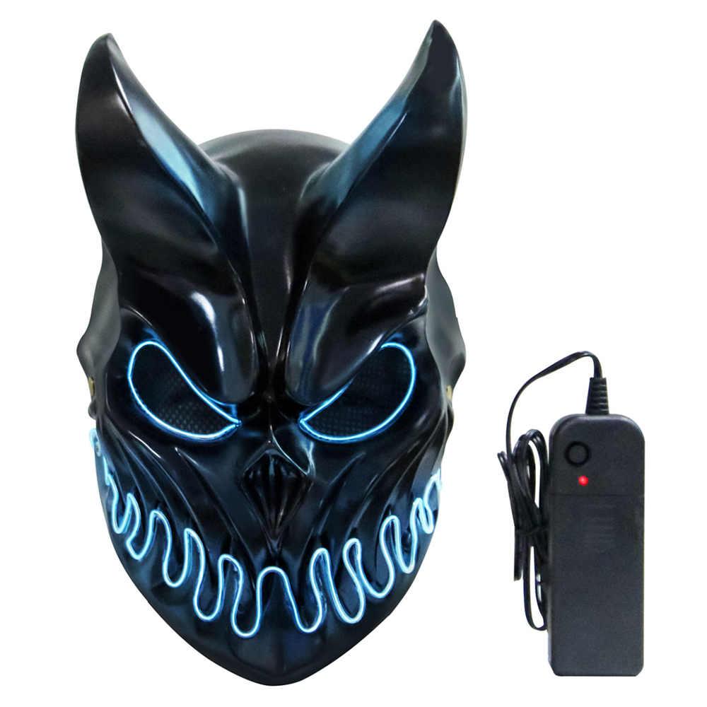 démon masque Slaughter Primauté masque Kid of darkness démolisseur masque LEd Light Up Scary Halloween masque-T
