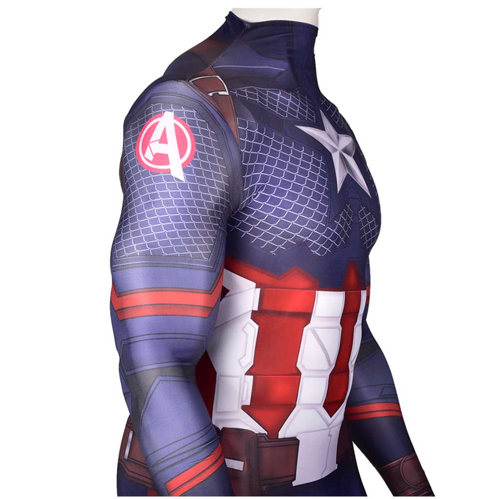 Marvel Avengers: Endgame Steven Rogers Captain America cosplay costume Zentai