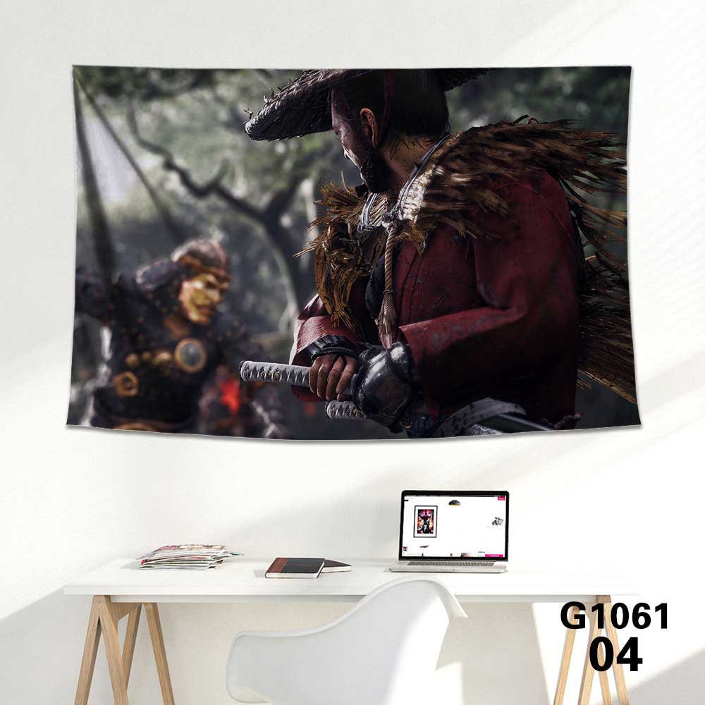Game Ghostde Tsushima Jin Sakai Samurais Salon Maison décor Art Affiches dossal-Takerlama