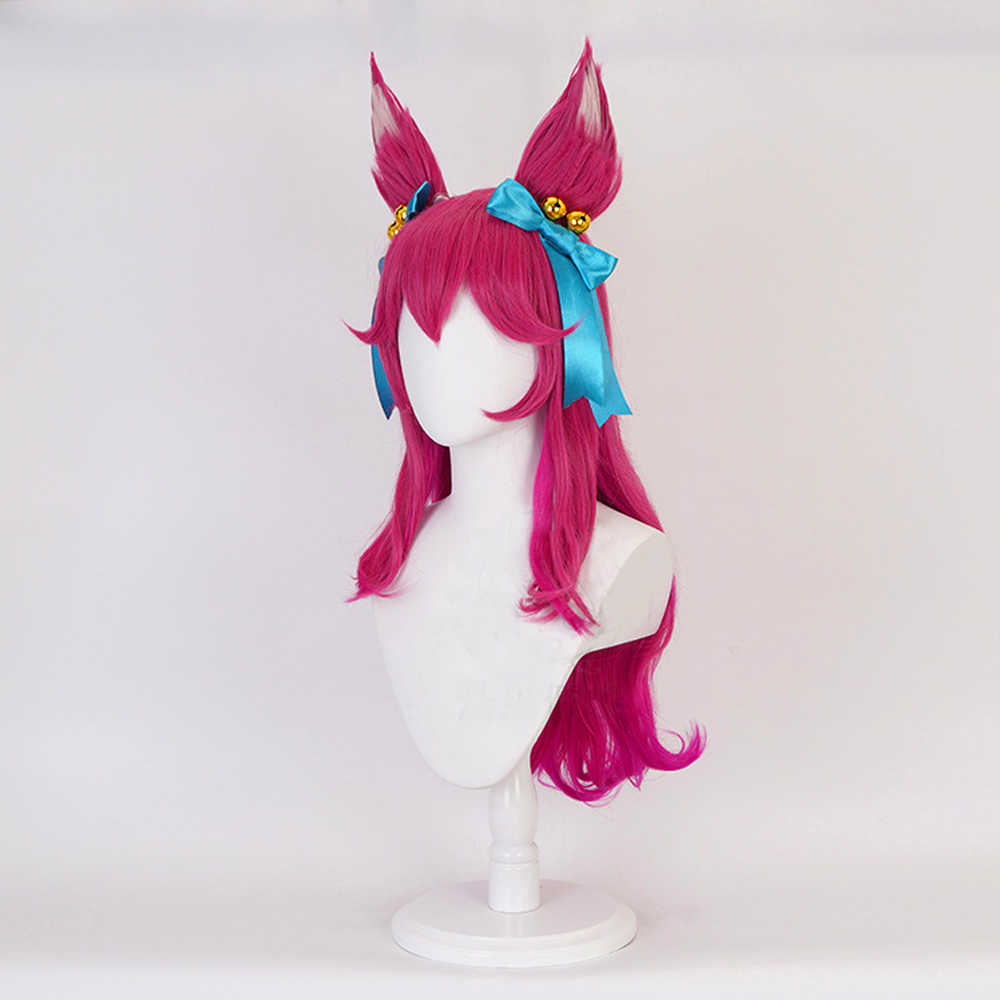 jeu League of Legends Spirit Blossom Ahri cosplay perruque de cheveux pourpre -Takerlama