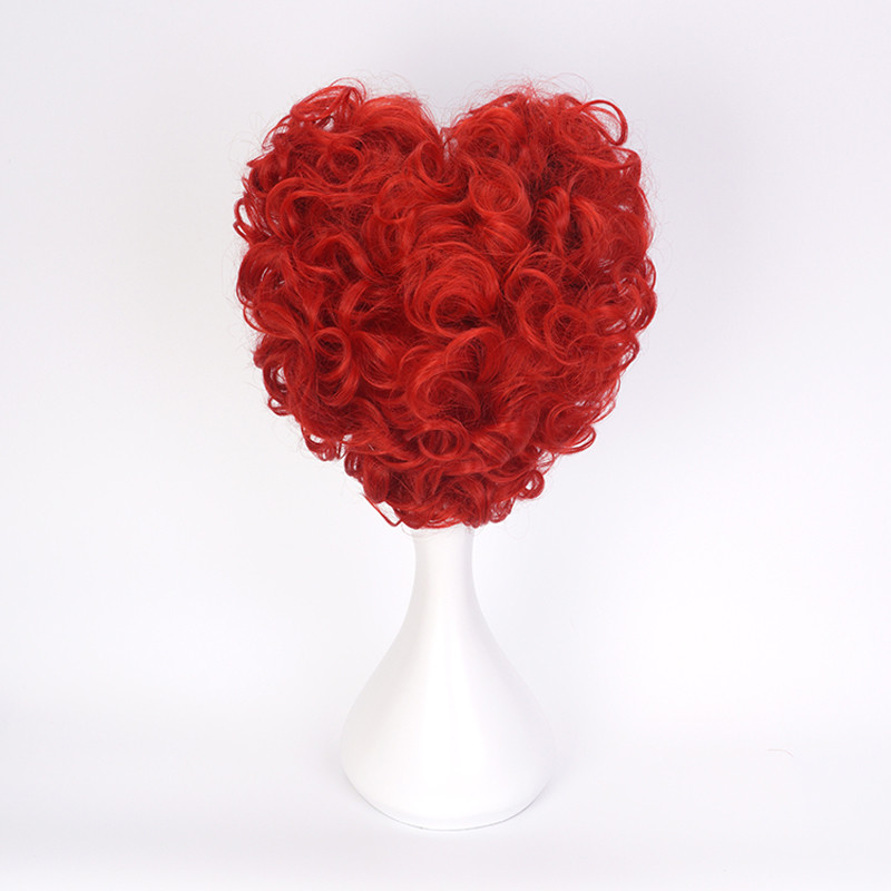 Alice au Pays des Merveilles Cosplay Reine Rouge synthétique bouclés perruque