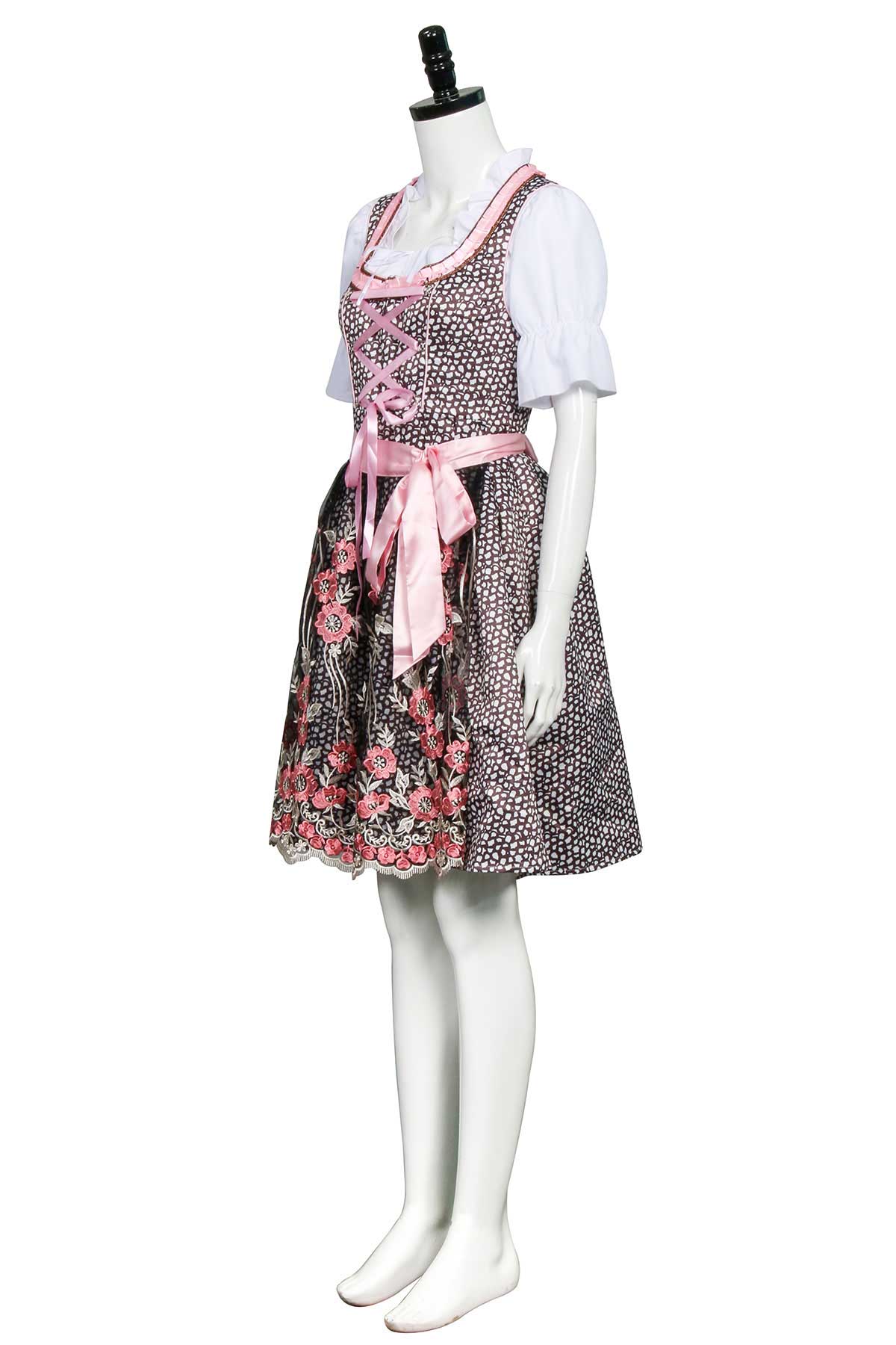 80 allemande vintage robe Oktoberfest florale brodé dirndl robe | Takerlama